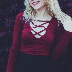 Pacsun MeToWe Burgundy Top